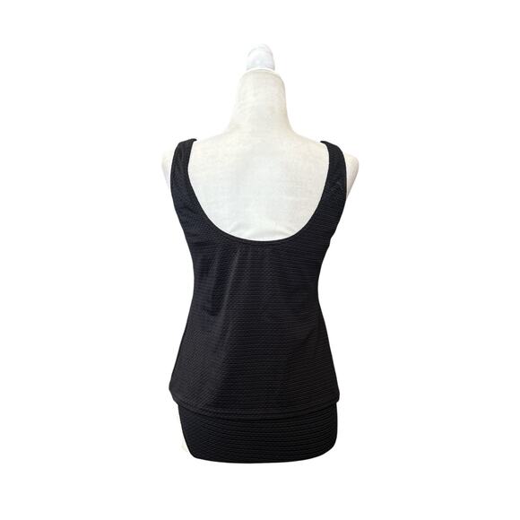 It Figures! Womens Black Textured 2-piece Tankini Swim Set Size 12 - Picture 4 of 9